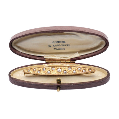 Brosa Belle Epoque din aur decorata cu diamante naturale - Brosa