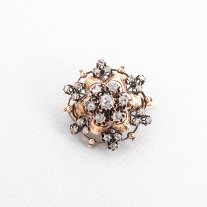 Brosa cu diamante naturale secolul XIX - Brosa