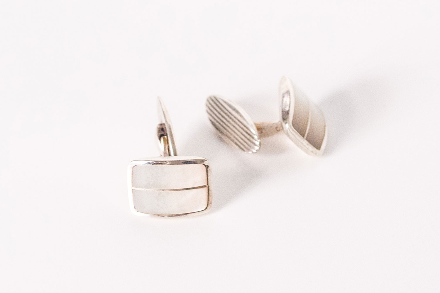 Butoni din argint cu sidef Art Deco barbat - Accesorii Barbati