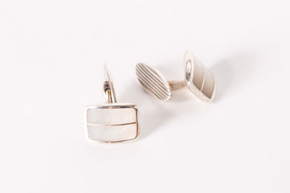 Butoni din argint cu sidef Art Deco barbat - Accesorii Barbati