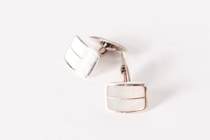 Butoni din argint cu sidef Art Deco barbat - Accesorii Barbati