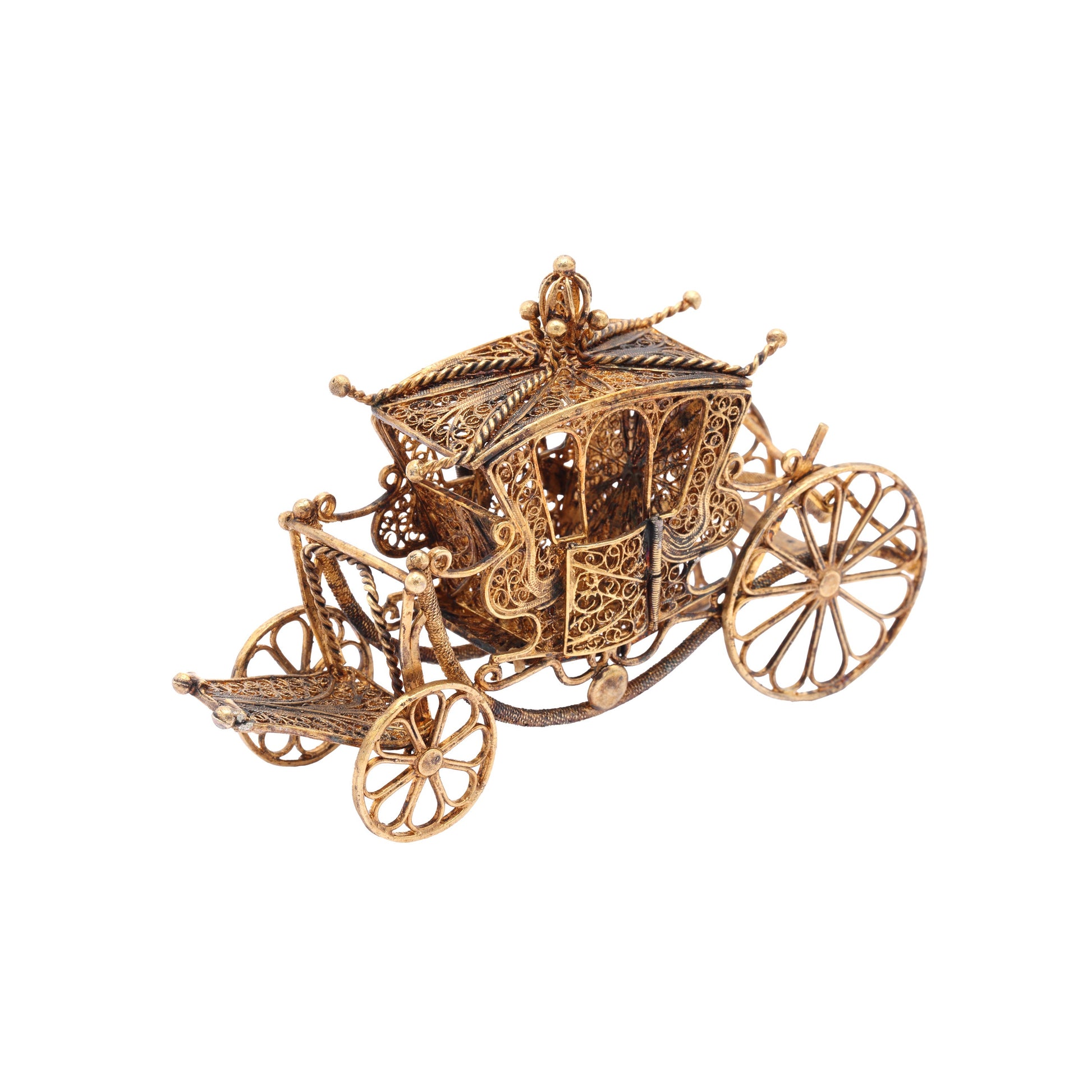 Caleasca decorativa din argint aurit filigranat - Decorative