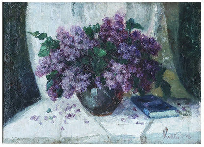 Cornel Ratiu Natura statica cu liliac - Pictura