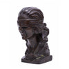 Sculptura din bronz, G. S. POPOIU, FEMEIE ZÂMBIND - TreasureTrove