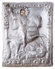 Icoana pe lemn cu riza din argint „Sf. Gheorghe ucigand balaurul” - Icoane