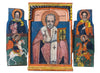 Triptic pe lemn „Sf. Nicolae in centru Sf. Gheorghe si Sf. Dimitrie jos Doi Ierarhi sus” - Icoane