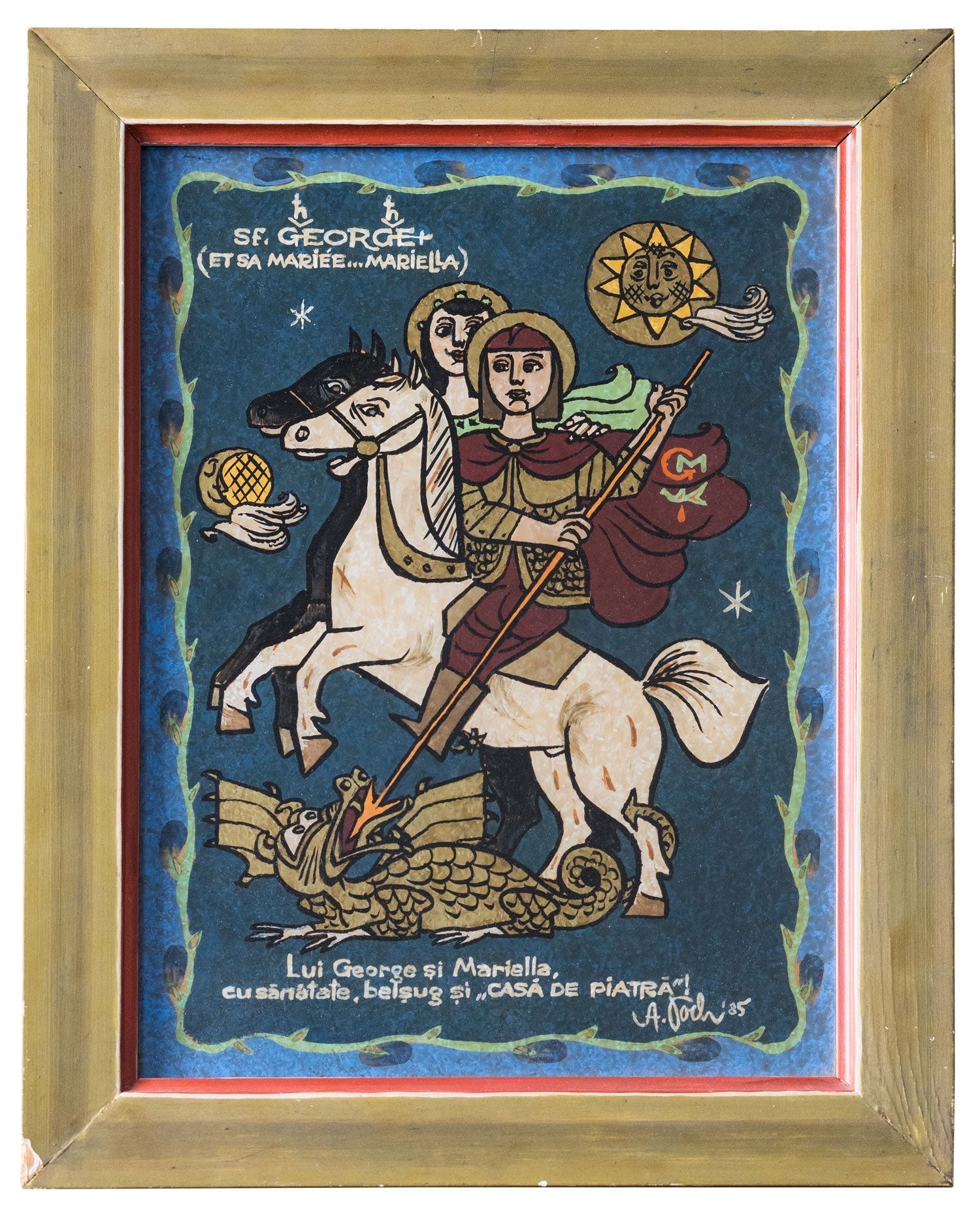 Icoana pe sticla „Sf. Gheorghe” (Et SA MARIEE…MARIELLA) - Icoane