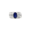 Inel cu safir natural si diamante naturale - Inel