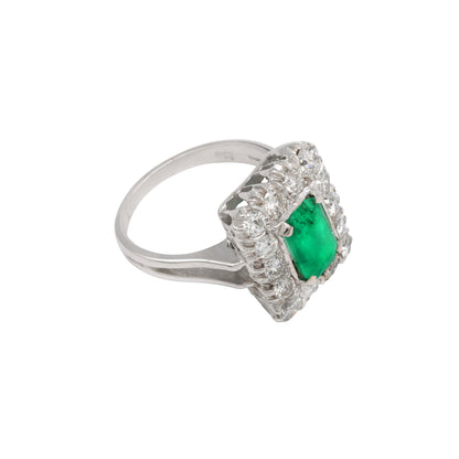 Inel cu smarald si diamante naturale - Inel
