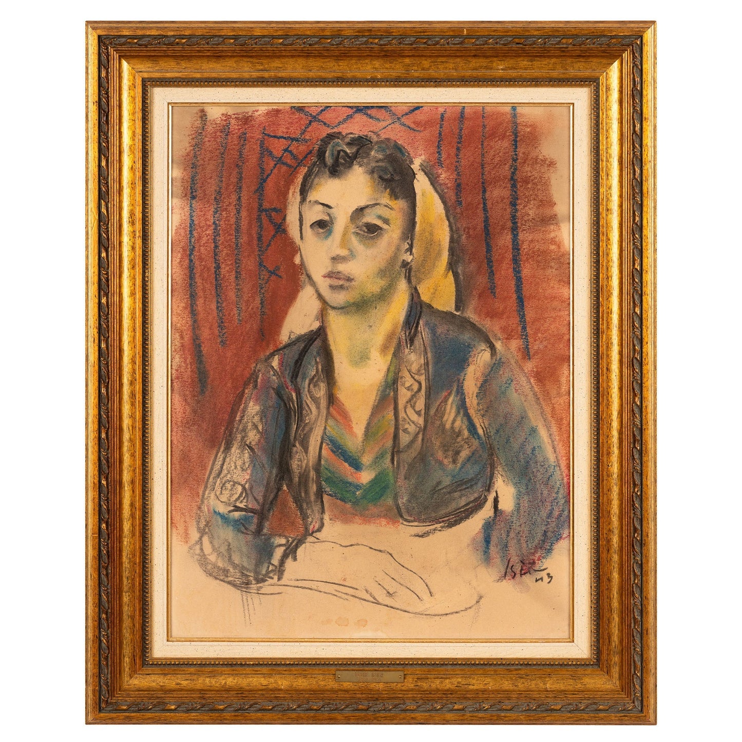 Iosif Iser Femeie cu basma galbena - Pictura
