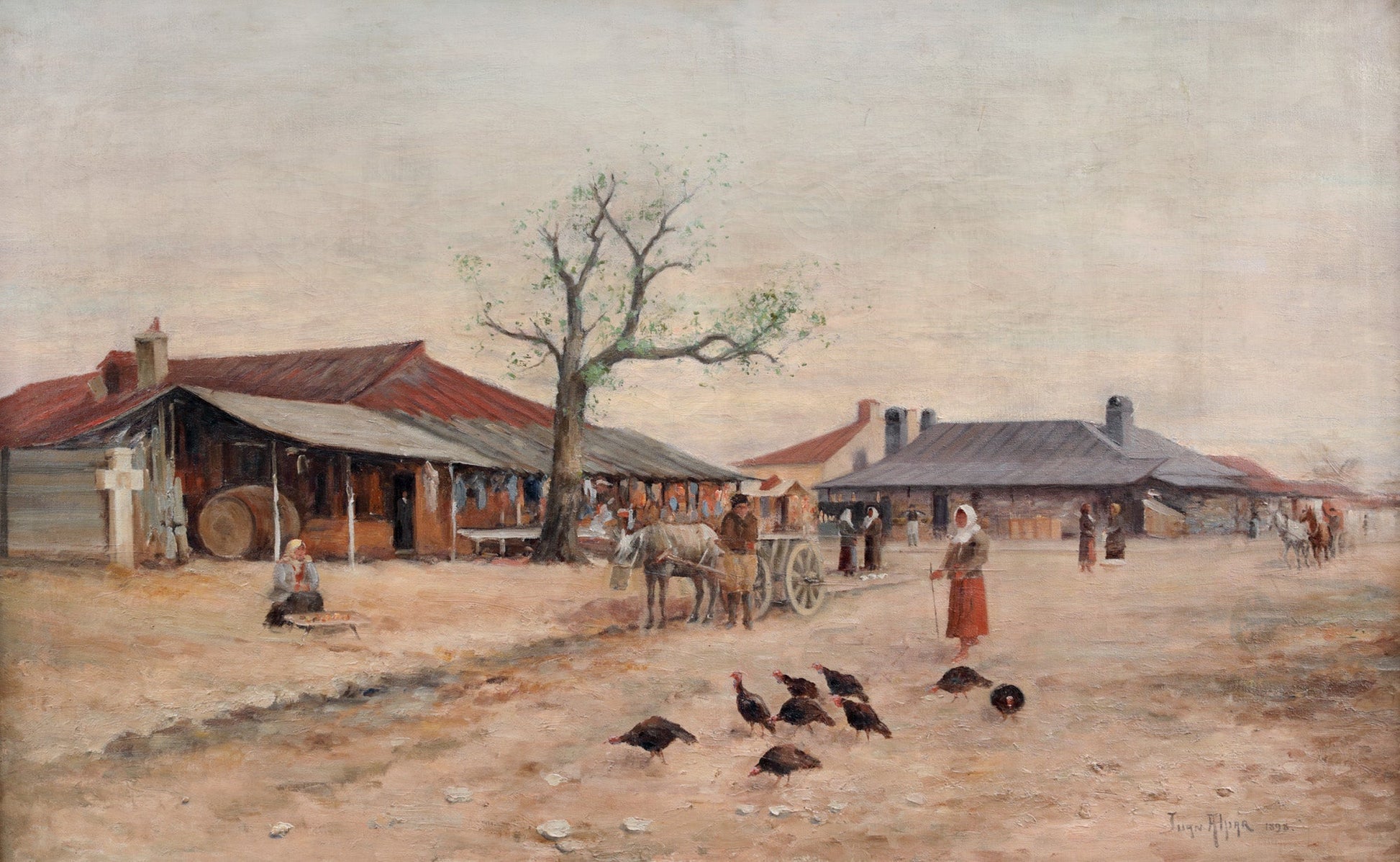 Juan Alpar (Alexandru Paraschivescu) Targ la Campulung - Pictura