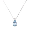 Lant cu pandantiv din aur alb decorat cu acvamarin si diamante naturale - Colier