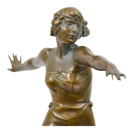Sculptura bronz, Otto Hafenrichter (1891-1973), Dansatoare - TreasureTrove
